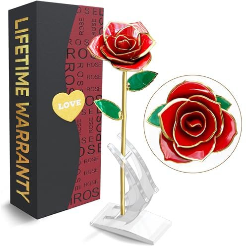 Amazon.com: Gold Roses Artificial Flowers 24K – Gold Dipped Rose
